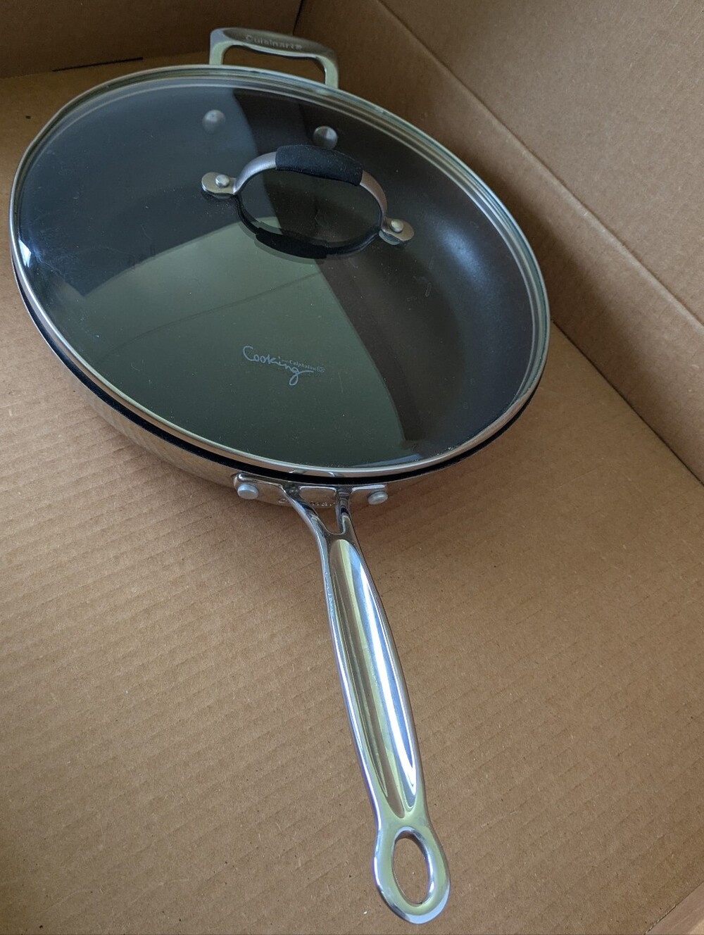Cuisinart Stainless Steel Skillet with Lid 12 Inch Model 722-30 HNS Non Stick